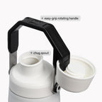 Stanley IceFlow - Botella de agua de flujo rápido de 24 onzas, tapa de boquilla en ángulo, ligera y a prueba de fugas para viajes y deportes, acero inoxidable aislado, sin BPA, color negro