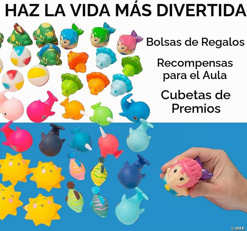 Fun Express Surtido de 50 juguetes de piscina de vinilo para niños