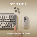 Logitech POP Keys Teclado inalámbrico mecánico con teclas de emojis...