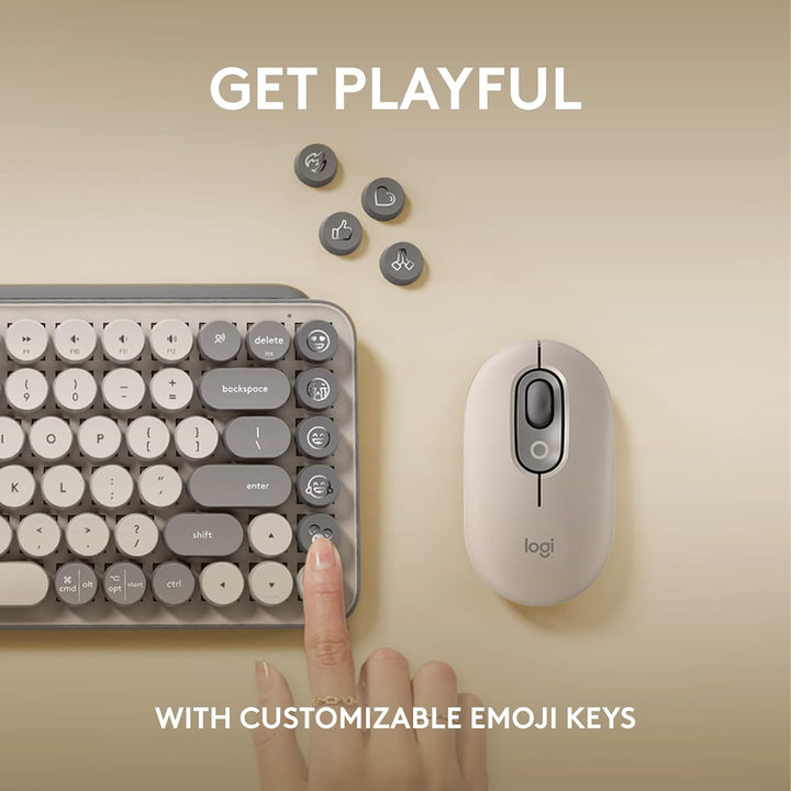Logitech POP Keys Teclado inalámbrico mecánico con teclas de emojis...
