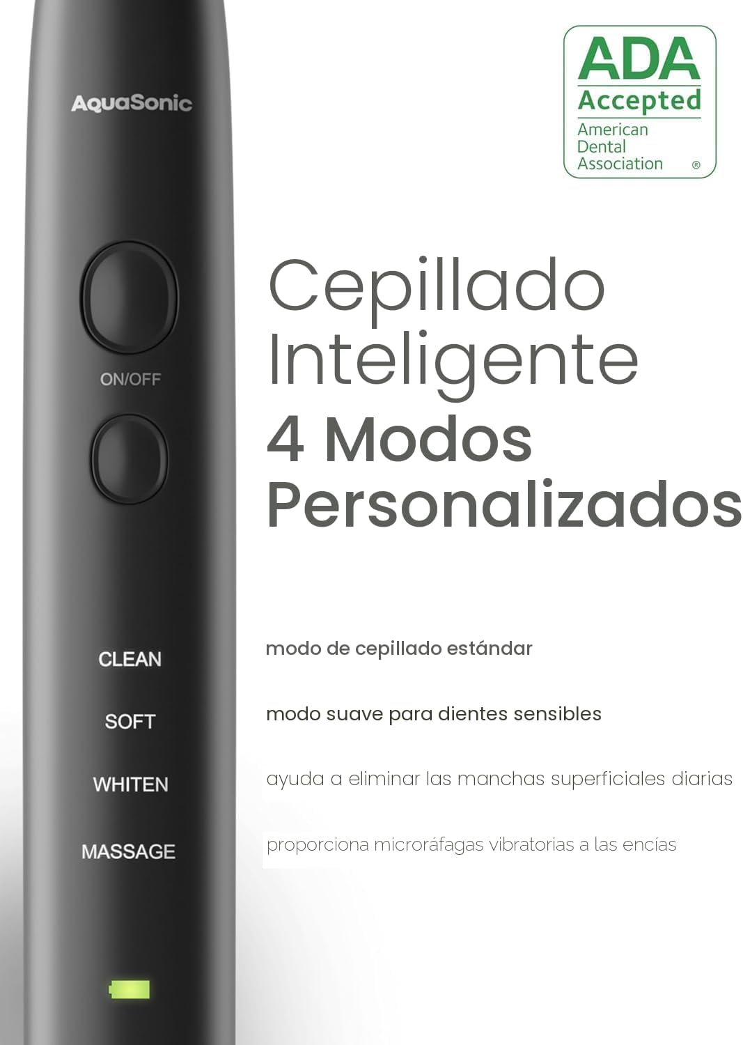 Cepillo de dientes AquaSonic Black Series, ultrablanqueador, 8 cabe...