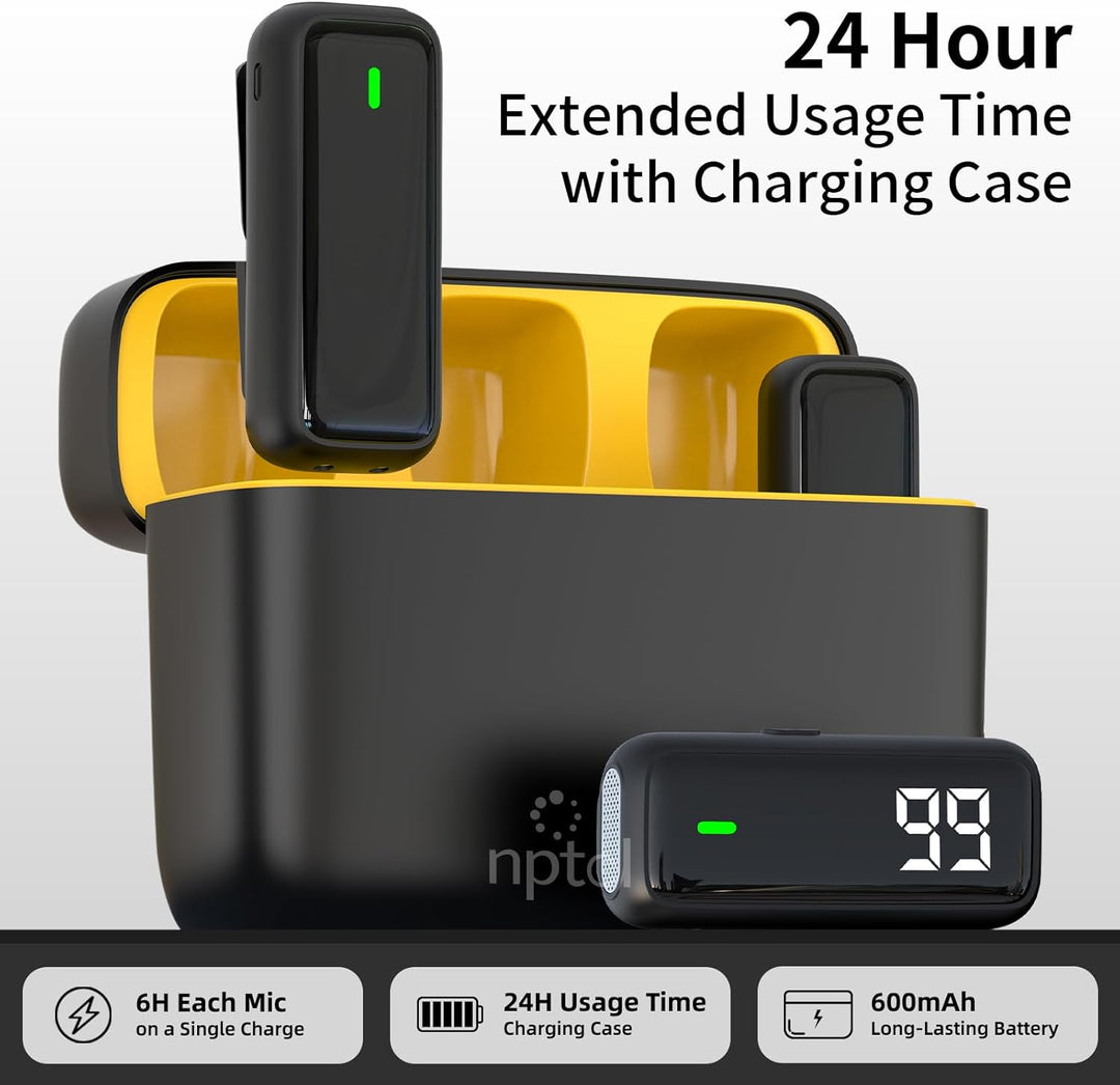 NPTCL Micrófono Lavalier inalámbrico para iPhone y teléfono Android...