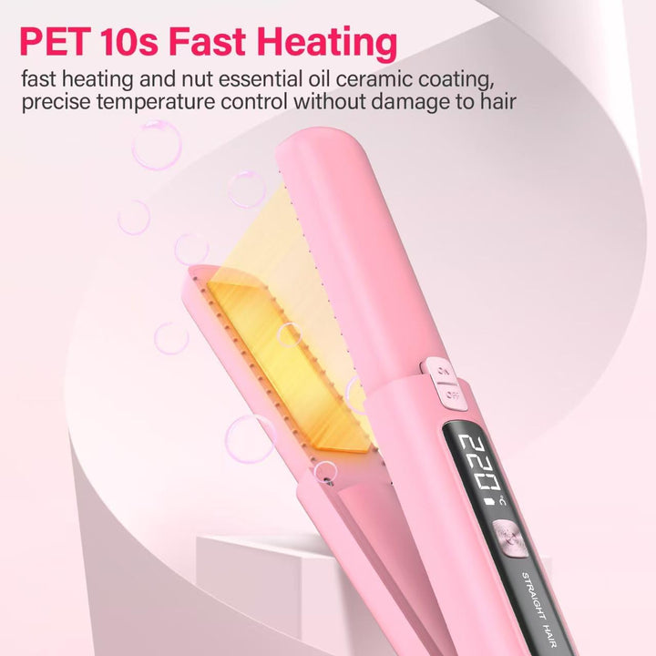 Cordless Hair Straightener and Curler 2 in 1, Mini, Lightweight and...