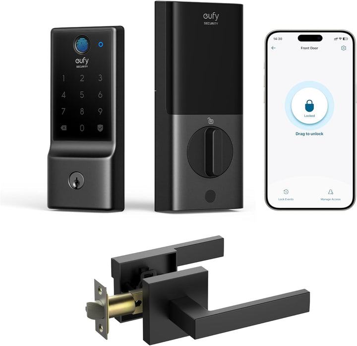 eufy Security - Cerradura inteligente C220 con manija de puerta, ce...