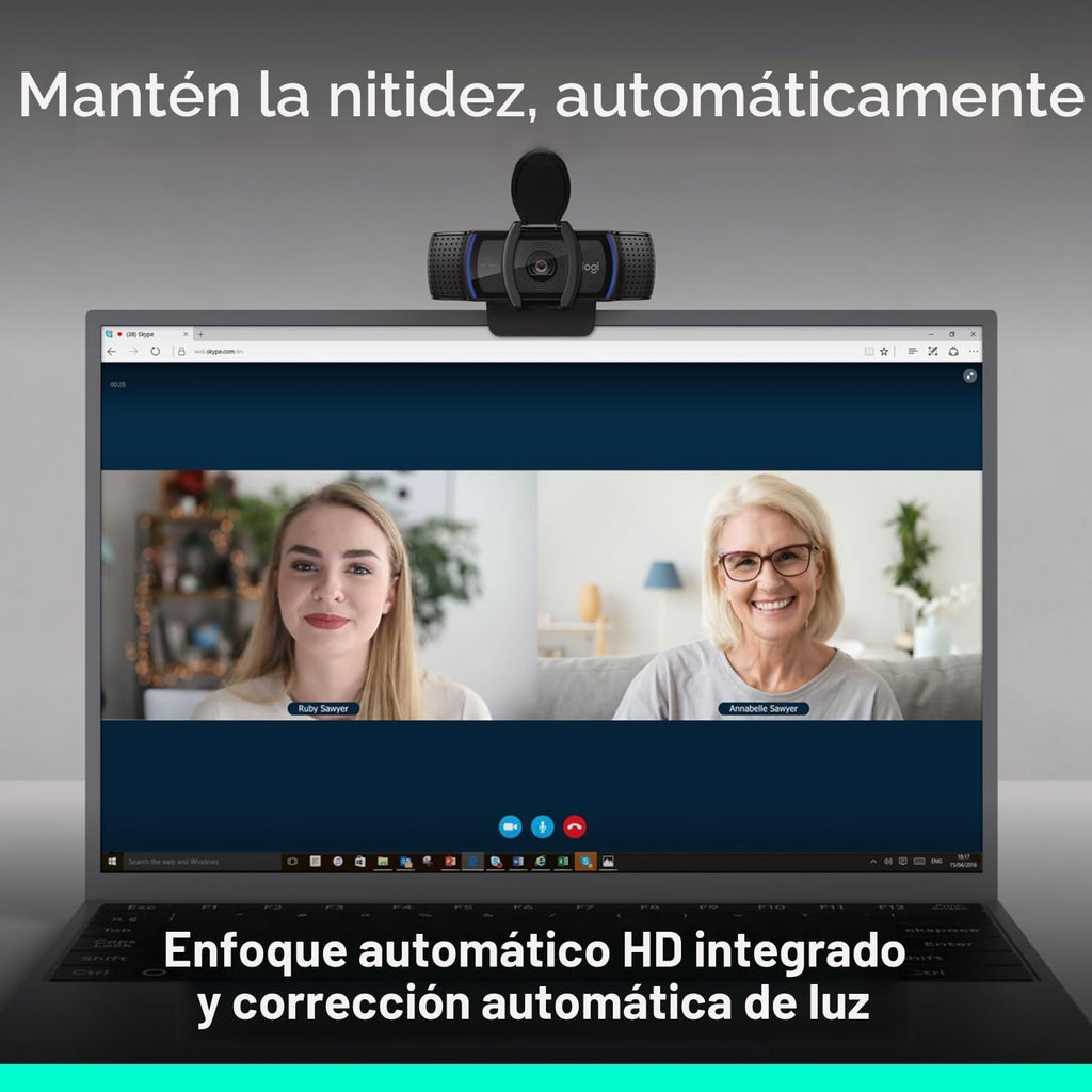 Logitech C920e HD 1080p Cámara web con micrófono habilitado, certif...