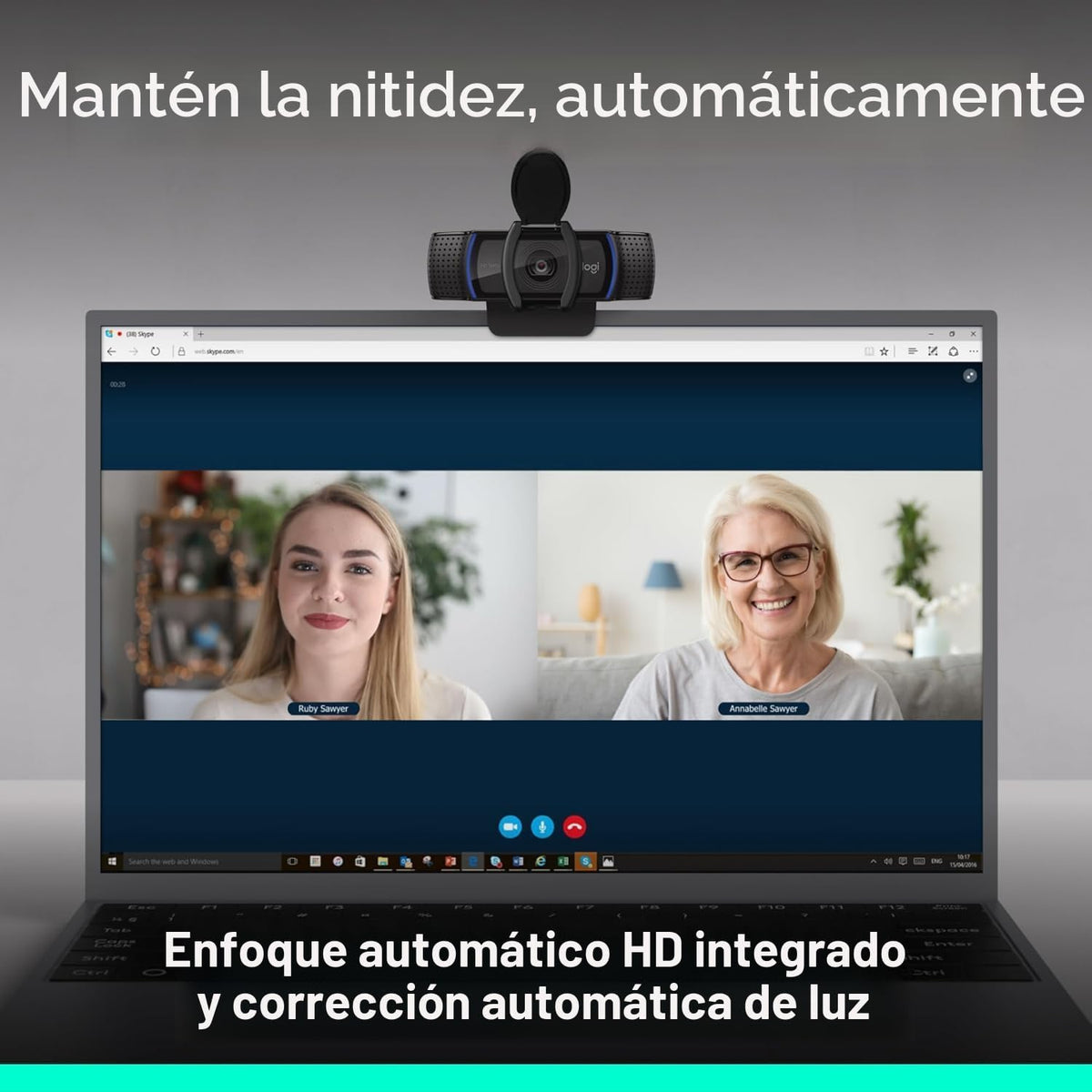 Logitech C920e HD 1080p Cámara web con micrófono habilitado, certif...