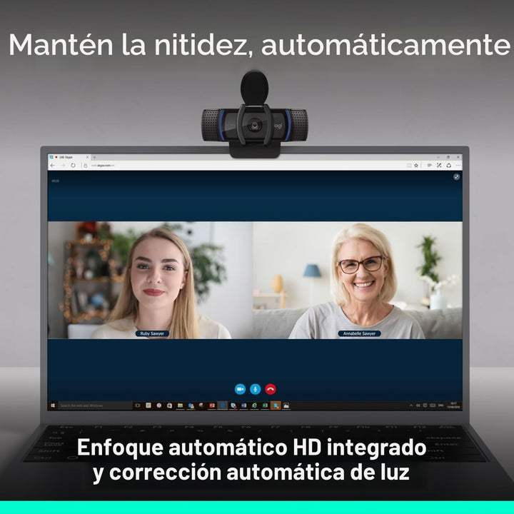 Logitech C920e HD 1080p Cámara web con micrófono habilitado, certif...