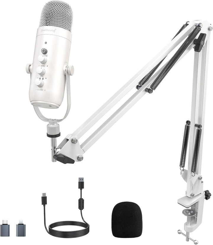 Kit de micrófono de juegos ZealSound, micrófono USB condensador par...