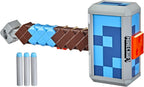 Nerf Minecraft Stormlander Martillo Lanzador de Dardos, Dispara 3 Dardos, Incluye 3 Dardos Elite Oficiales, Mango de Cebado con Tirador (Exclusivo de Amazon)
