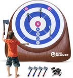 Swooc Games - Bull Hawker | Dardos de hacha gigante con más de 15 juegos | Juego de lanzamiento de hachas para patio trasero con bomba de aire | Juegos grandes al aire libre para adultos y familia |