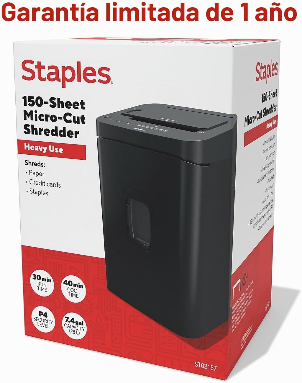 Staples - Trituradora de papel microcortada de 150 hojas, autoalimentada