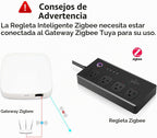 XENON ZigBee - Regletas de corriente, voz/aplicación/temporizador, 4 tomas de corriente controladas individualmente, compatibles con Alexa Google Home, Need ZigBee Gateway Hub