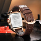OLEVS Relojes para Hombre Cuadrados de Cuarzo Piel Impresión Fresca Resistente al Agua Moda Casual
