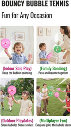 Kit de máquina mágica de burbujas de humo para niños, burbujas elásticas con raquetas y guantes de punto, varita de burbujas antiniebla 10 en 1 con luces y música, regalo sensorial recargable para
