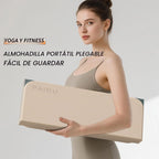PAIDU Esterilla de yoga plegable para fitness, extra gruesa de 2/5 pulgadas (0.394 in) | TPE antideslizante certificado SGS | 75 x 26 pulgadas extra larga | portátil y fácil de almacenar | para yoga