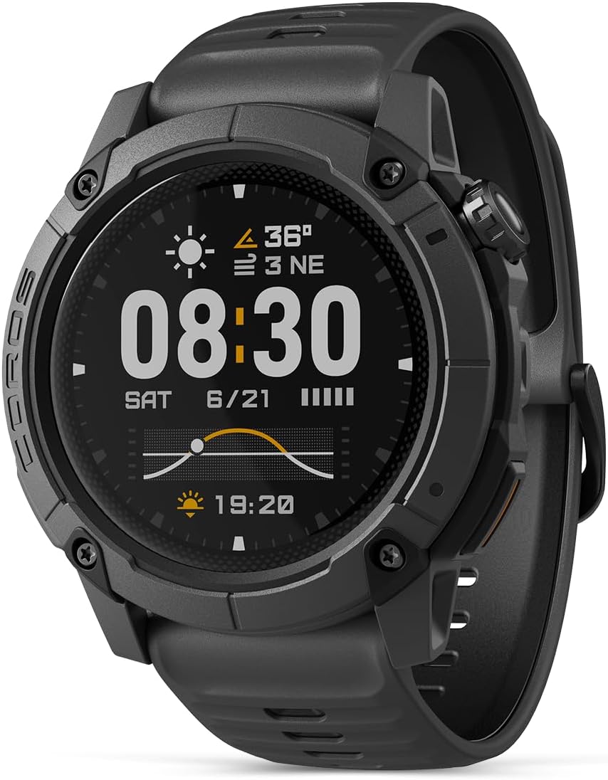 COROS Nomad - Reloj inteligente con GPS para exteriores, pantalla táctil MIP de 1.3 pulgadas, mapas globales con navegación paso a paso, 22 días de duración de la batería, notas de voz, notas de voz