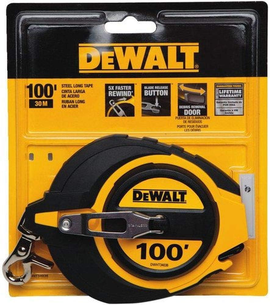 DEWALT DWHT34036L - Cinta larga para caja cerrada de 100 pies, Slide Lokck