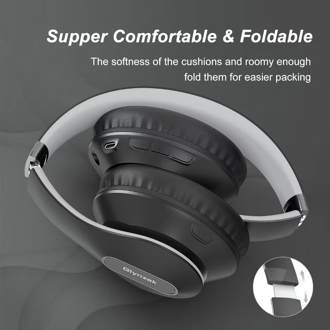 Glynzak Auriculares Bluetooth Inalámbricos Sobre La Oreja 65H Tiemp...