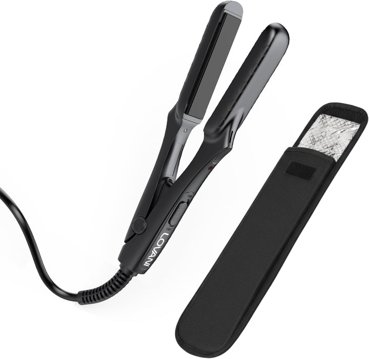 LOVANI Mini plancha plana de 0.5 pulgadas, alisadora de pelo de via...