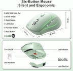 Combo de teclado y mouse inalámbricos, teclas de onda ergonómicas 2.4G