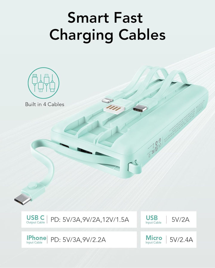 VRURC Cargador portátil de 20000mAh, Batería externa de carga rápid...