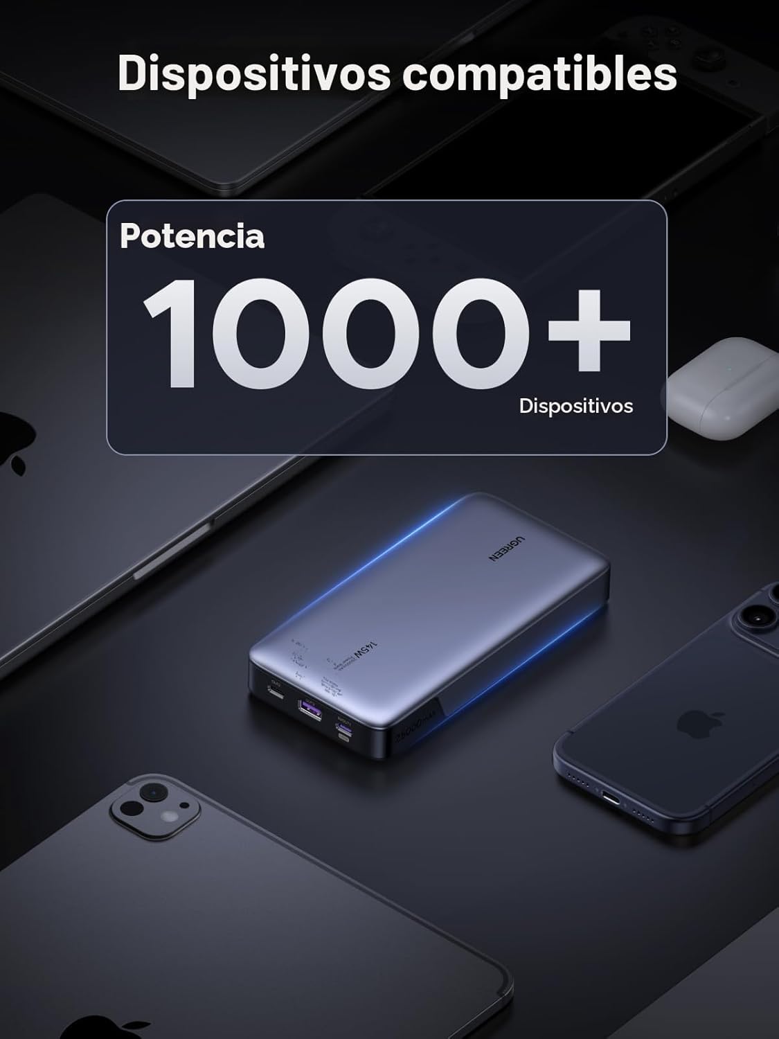 UGREEN Power Bank 25,000mAh 145W Cargador portátil para laptop, paq...