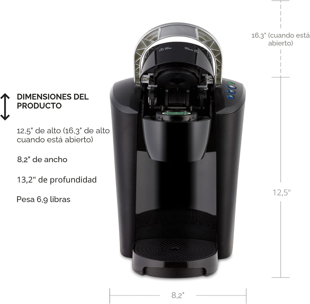Keurig K-Compact - Cafetera de cápsulas K-Cup de una sola porción, con 3 tamaños de preparación, función Smart Start, depósito extraíble de 36 onzas, negro