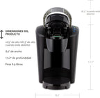 Keurig K-Compact - Cafetera de cápsulas K-Cup de una sola porción, con 3 tamaños de preparación, función Smart Start, depósito extraíble de 36 onzas, negro
