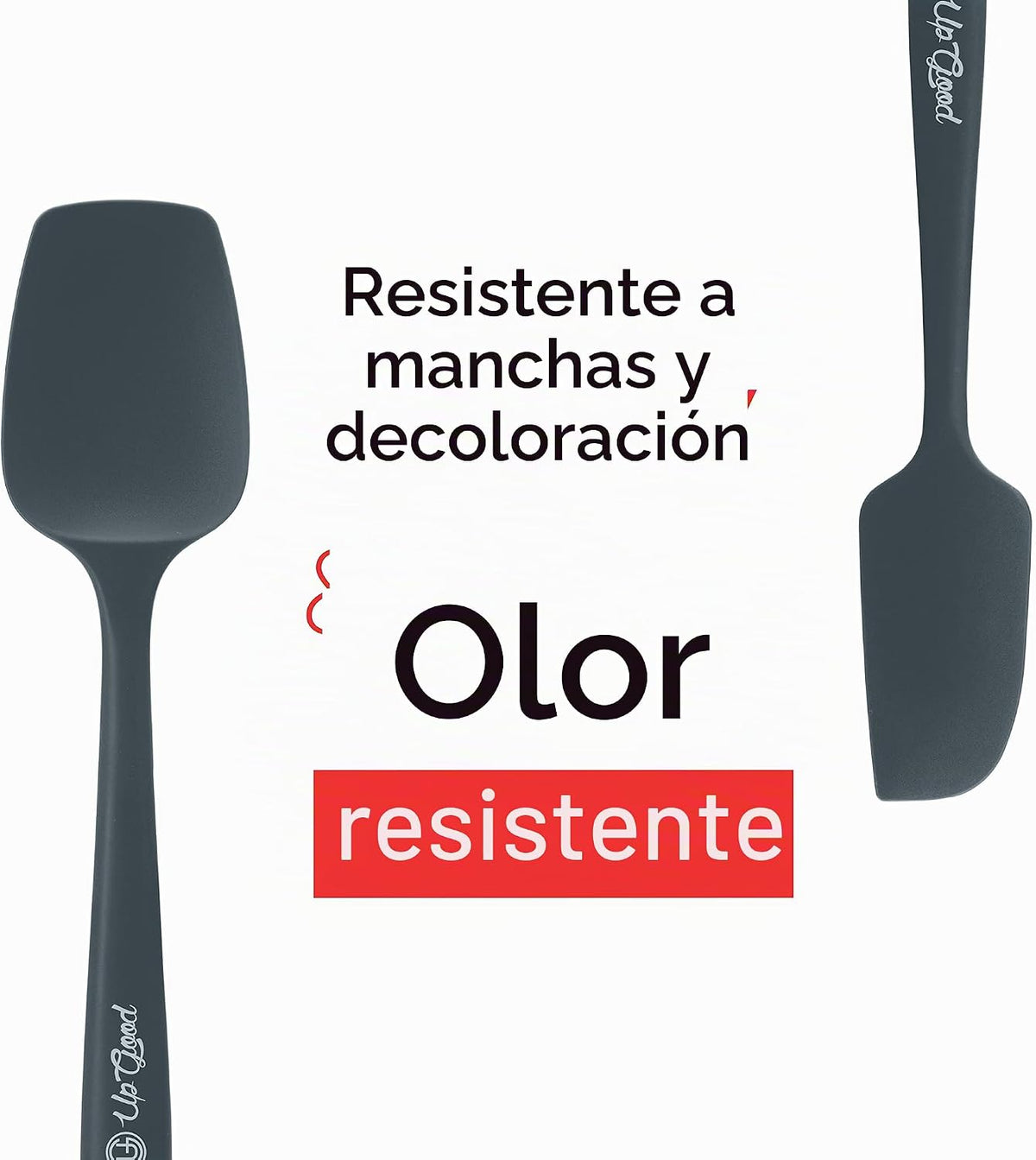 UpGood Juego de espátulas de silicona de 600 °F – Antiadherentes de alta resistencia al calor, espátulas de cocina pequeñas y grandes – Utensilios de cocina flexibles sin BPA de grado profesional –