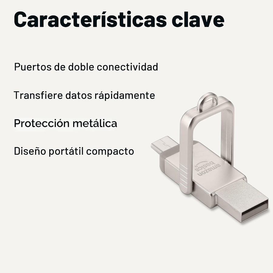 Amazon Basics Unidad Flash USB, Memoria Stick de Pulgar con Puertos...