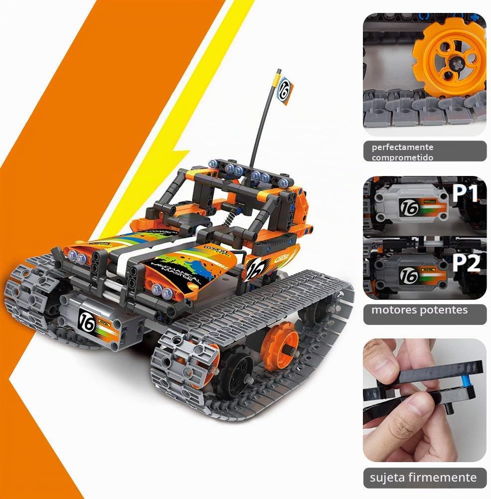 Kits de construcción de control remoto STEM 3 en 1 – Auto rastreado/robot/tanque – 2.4Ghz recargable RC Racer Toy Set regalo para niños de 8 a 12 14 años de edad y niñas mejor kit de aprendizaje de
