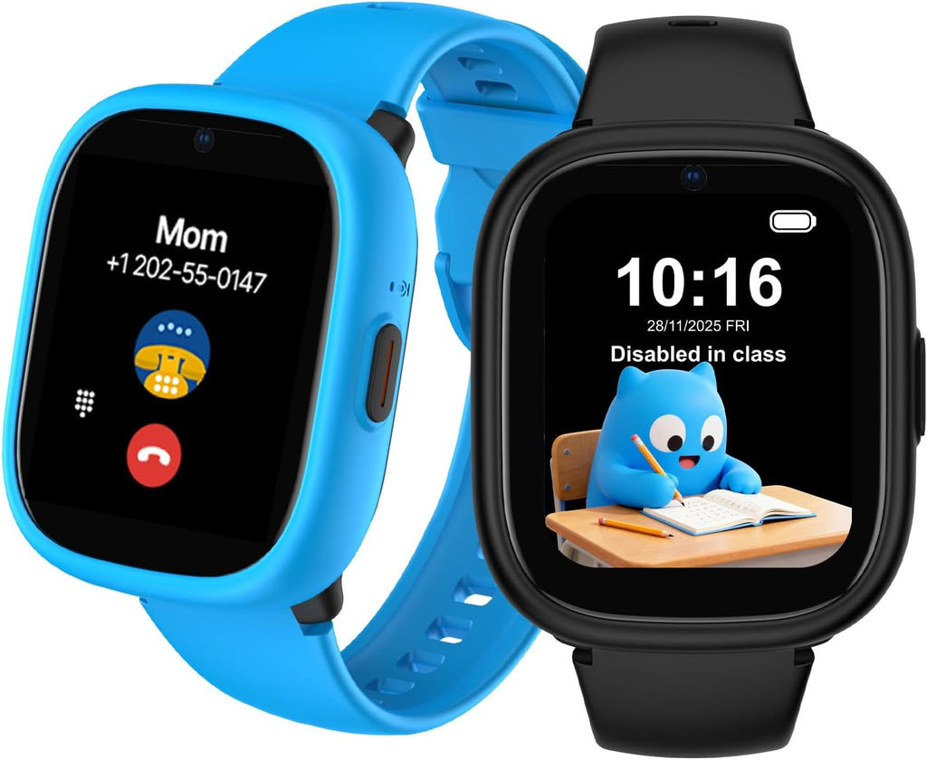 Reloj inteligente K3 para niños con rastreador GPS, reloj inteligente HD 4G de 1.7 pulgadas con videollamadas, mensajes de texto, aplicación parental, SOS, música, reloj despertador, modo