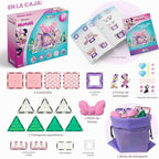 Tytan Juego Oficial de Fichas Magnéticas de Personajes de Disney Junior Minnie Mouse – Juguete de Construcción STEAM de 21 Piezas con Calcomanías Reutilizables y Manual de Instrucciones – Juguete