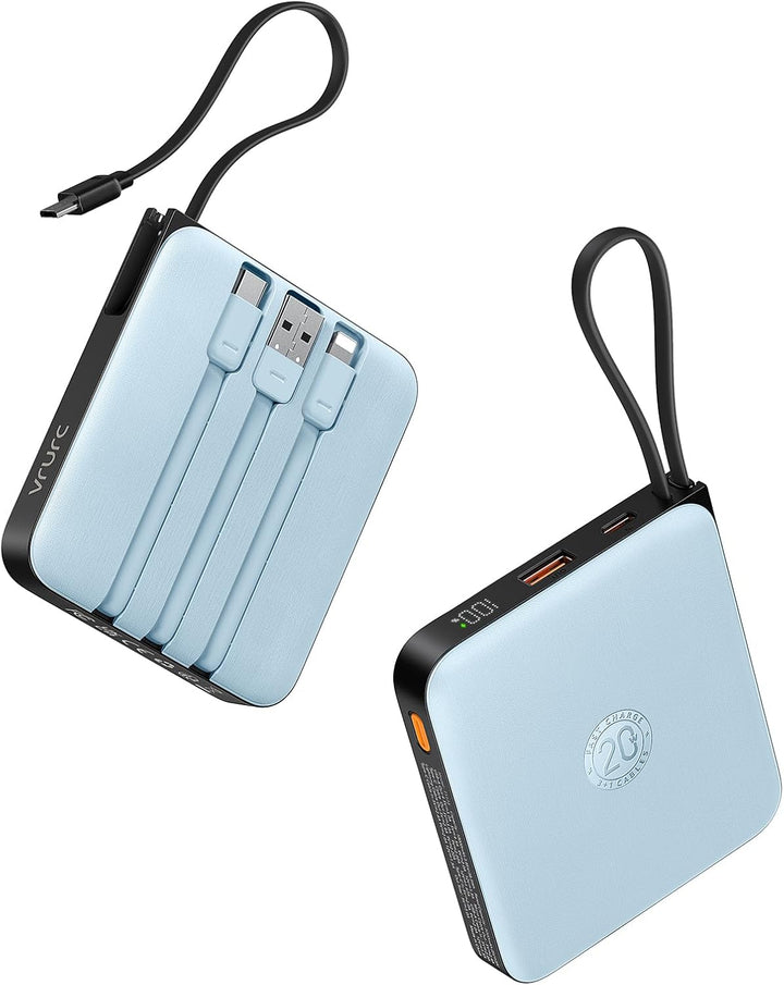 VRURC Cargador portátil para iPhone con cable incorporado, 10000mAh...