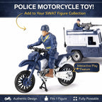 Liberty Imports Juego de 8 Piezas de Vehículos de Juguete y Figuras de Patrulla de Rescate Policial - Helicóptero, Camión SWAT, Motocicleta, Figuras de Acción, K-9, Armas y Accesorios para Juego