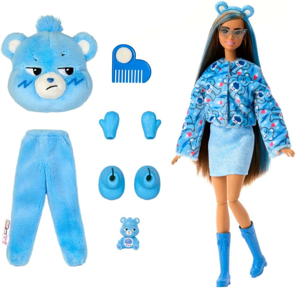 Barbie Cutie Reveal Care Bears Series - Muñeca y accesorios con disfraz de Oso Gruñón