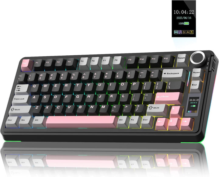 AULA Teclado mecánico inalámbrico S75 PRO con pantalla y perilla, 7...
