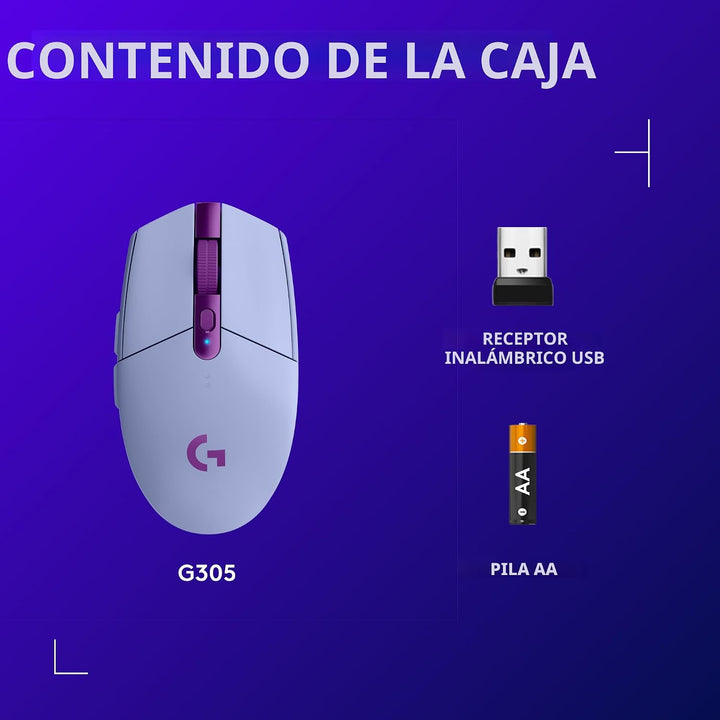 Logitech G 305 LIGHTSPEED - Mouse inalámbrico para juegos, sensor H...