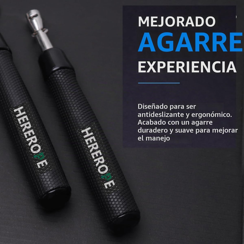 Hererope - Cuerda de saltar 3 en 1 para hombres y mujeres, 1/6 lb, 1/4 lb, 1/2 lb, juego de cuerda de saltar con pesos intercambiables con rodamiento de bolas de precisión, agarre de cuero