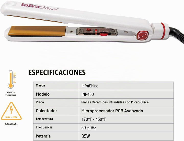 InfraShine Redline Professional Plancha plana de 1 pulgada, alisado...