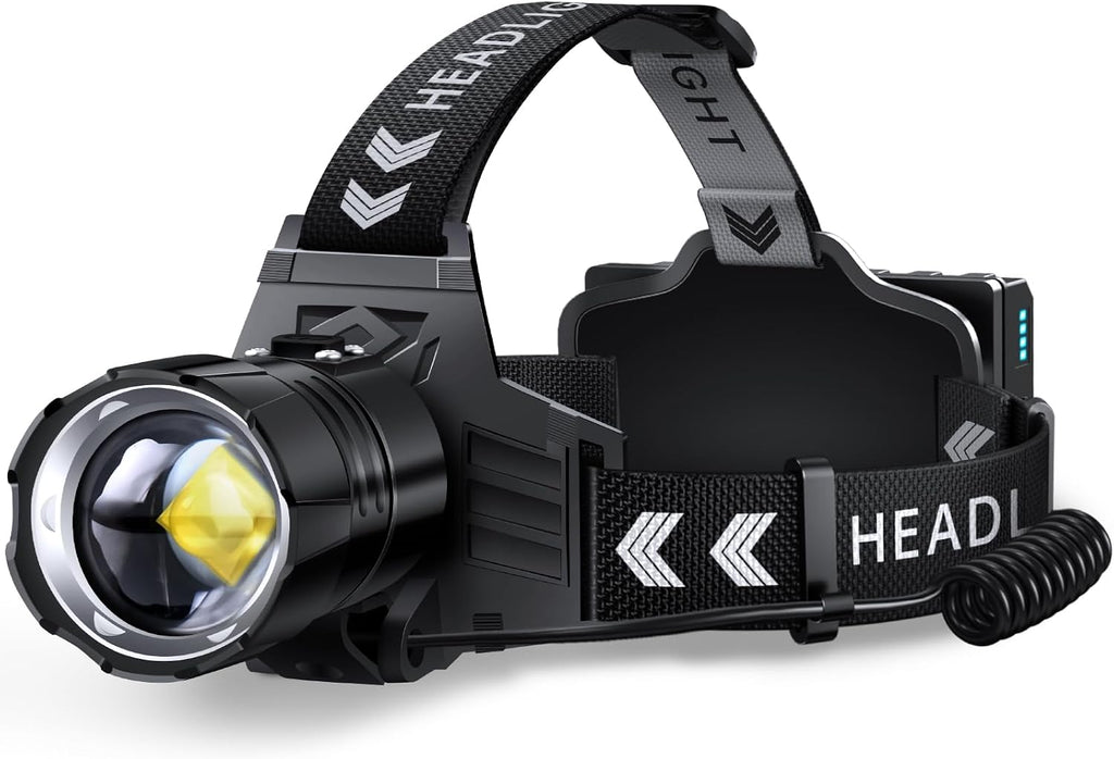 Lámpara FINICO Linterna frontal LED recargable 99000 altos lúmenes, 95 horas de