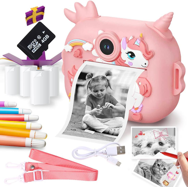 Wembley Unicorn Print - Cámara para niños con doble lente, tarjeta...
