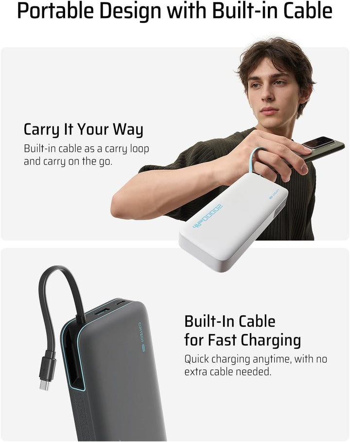 CUKTECH Banco de Energía 20000mAh de 45W, Cargador Portátil de Viaj...