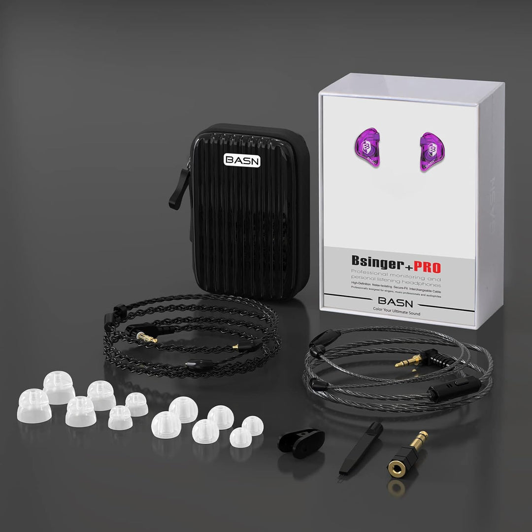 BASN Auriculares profesionales intrauditivos con monitor para canta...