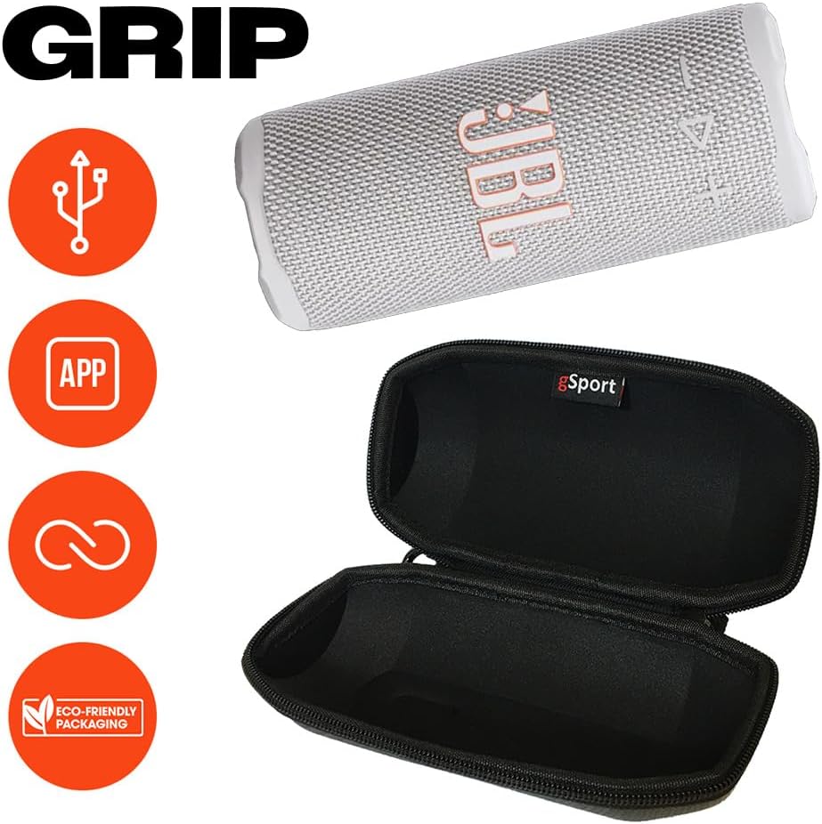 JBL Paquete de altavoz Bluetooth portátil compacto Grip con funda g...