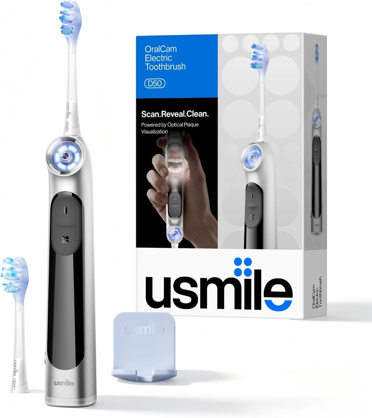 usmile Cepillo de dientes eléctrico D50 OralCam, imagen e información de