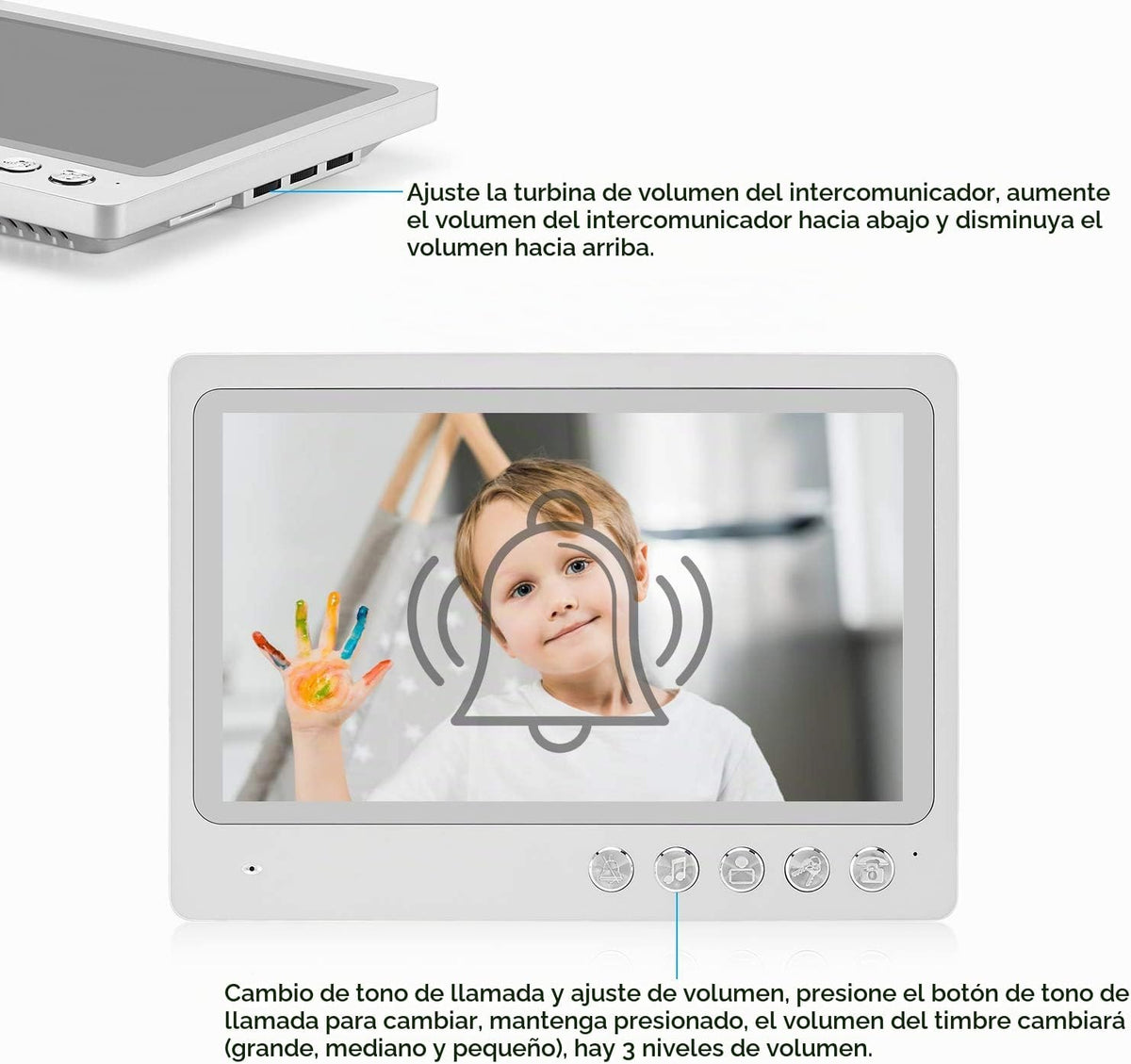 Sistema de video portero, monitor de 9 pulgadas para timbre de video con cable, timbre con cámara y monitor compatible con visión nocturna, desbloqueo, monitoreo, doble vía para villa, hogar