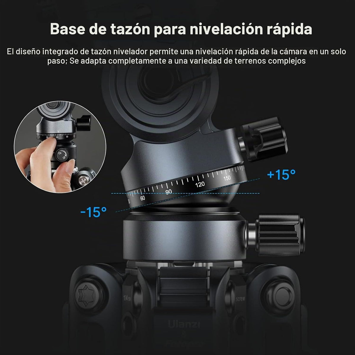 ULANZI Trípode de Viaje para Video F38, Trípode de Cámara de Fibra de Carbono Ligero de 61.4", con Tornillo de Liberación Rápida de 1/4" y Cabezal de Video, para la Mayoría de Cámaras/DSLR/Proyector
