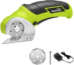 SnapFresh Tijeras Eléctricas Inalámbricas, Cortador de Caja Mini Eléctrico de 4V, Herramienta de Corte de Alfombra y Cartón con Hoja de Reemplazo/Cargador, Cortador Rotativo para Paquetes de Cartón