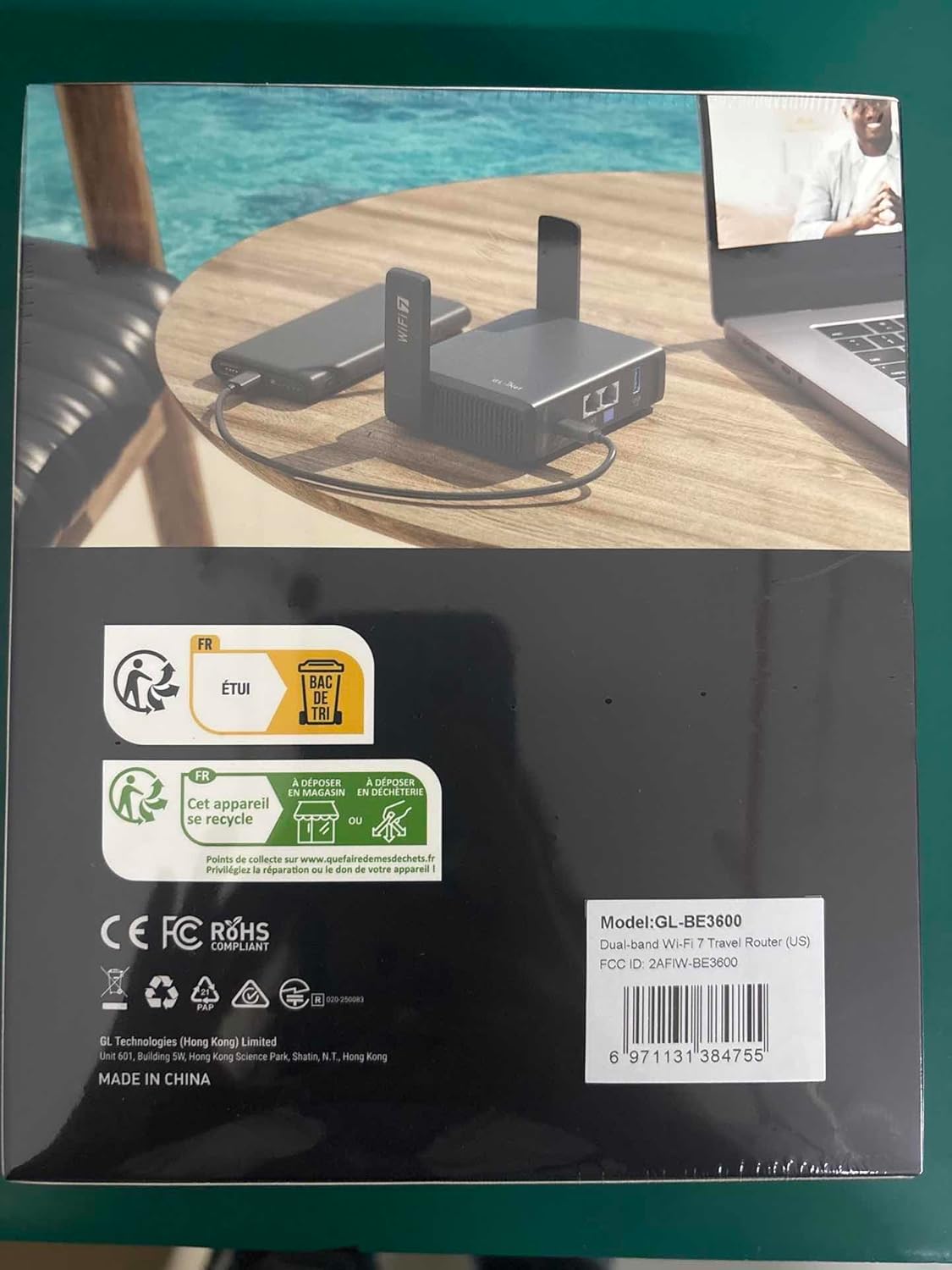 GLiNet GL-BE3600 Router Portátil de Viaje Wi-Fi 7 de Doble